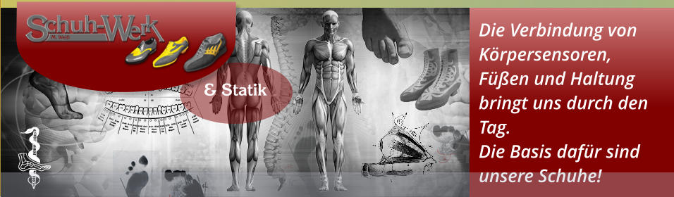 Die Verbindung von Körpersensoren, Füßen und Haltung bringt uns durch den Tag. Die Basis dafür sind unsere Schuhe! & Statik